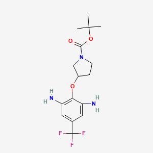 molecular formula C16H22F3N3O3 B11813747 tert-Butyl 3-(2,6-diamino-4-(trifluoromethyl)phenoxy)pyrrolidine-1-carboxylate CAS No. 1159826-37-5
