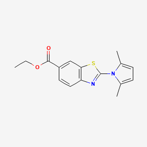 molecular formula C16H16N2O2S B11813754 Ethyl2-(2,5-dimethyl-1H-pyrrol-1-yl)benzo[d]thiazole-6-carboxylate 