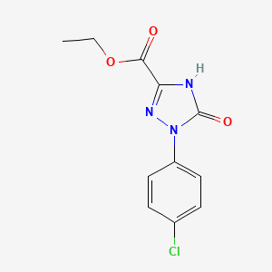 molecular formula C11H10ClN3O3 B11813791 Ethyl 1-(4-chlorophenyl)-2,5-dihydro-5-oxo-1H-1,2,4-triazole-3-carboxylate 