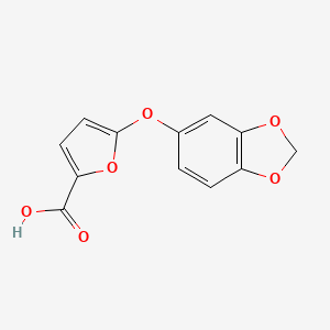 molecular formula C12H8O6 B11813797 5-(Benzo[d][1,3]dioxol-5-yloxy)furan-2-carboxylic acid 