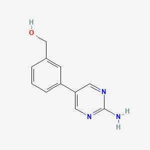 molecular formula C11H11N3O B11813847 (3-(2-Aminopyrimidin-5-yl)phenyl)methanol 