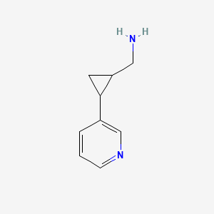 molecular formula C9H12N2 B11813869 (2-(Pyridin-3-yl)cyclopropyl)methanamine 