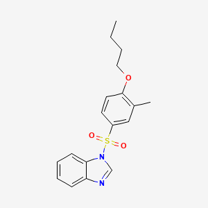molecular formula C18H20N2O3S B1181389 1-[(4-butoxy-3-methylphenyl)sulfonyl]-1H-benzimidazole 