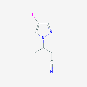 molecular formula C7H8IN3 B11814108 3-(4-Iodo-1H-pyrazol-1-yl)butanenitrile 
