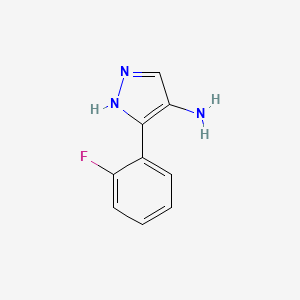 molecular formula C9H8FN3 B11814116 3-(2-Fluorophenyl)-1H-pyrazol-4-amine 