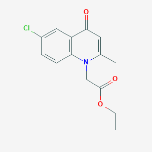 molecular formula C14H14ClNO3 B11814184 Ethyl 2-(6-chloro-2-methyl-4-oxoquinolin-1(4H)-yl)acetate 