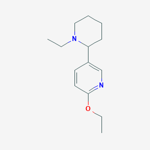 molecular formula C14H22N2O B11814196 2-Ethoxy-5-(1-ethylpiperidin-2-yl)pyridine 