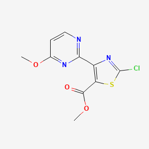 molecular formula C10H8ClN3O3S B11814257 Methyl 2-chloro-4-(4-methoxypyrimidin-2-yl)thiazole-5-carboxylate 