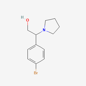 molecular formula C12H16BrNO B11814279 2-(4-Bromophenyl)-2-(pyrrolidin-1-yl)ethanol 