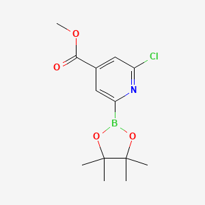 molecular formula C13H17BClNO4 B11814288 Methyl 2-chloro-6-(4,4,5,5-tetramethyl-1,3,2-dioxaborolan-2-yl)isonicotinate 