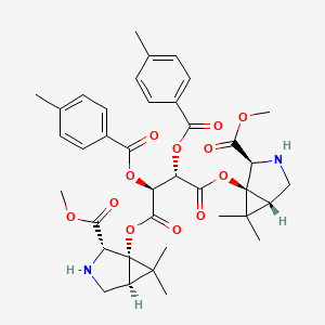 molecular formula C38H44N2O12 B11814304 bis[(1S,2S,5S)-2-methoxycarbonyl-6,6-dimethyl-3-azabicyclo[3.1.0]hexan-1-yl] (2S,3S)-2,3-bis[(4-methylbenzoyl)oxy]butanedioate 