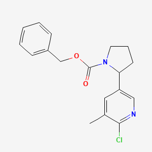 molecular formula C18H19ClN2O2 B11814397 Benzyl 2-(6-chloro-5-methylpyridin-3-yl)pyrrolidine-1-carboxylate 