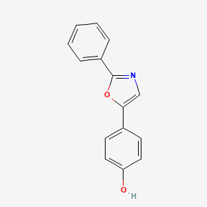 molecular formula C15H11NO2 B11814489 4-(2-Phenyloxazol-5-YL)phenol CAS No. 103656-71-9