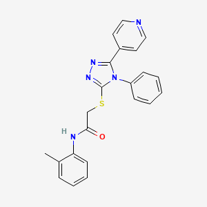 molecular formula C22H19N5OS B11814501 Acetamide, N-(2-methylphenyl)-2-((4-phenyl-5-(4-pyridinyl)-4H-1,2,4-triazol-3-yl)thio)- CAS No. 113518-47-1