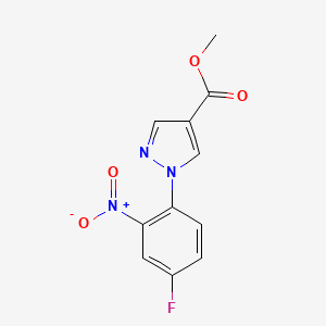 molecular formula C11H8FN3O4 B11814617 methyl 1-(4-fluoro-2-nitrophenyl)-1H-pyrazole-4-carboxylate 