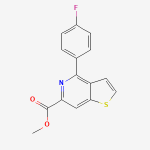 molecular formula C15H10FNO2S B11814625 Methyl 4-(4-fluorophenyl)thieno[3,2-c]pyridine-6-carboxylate 