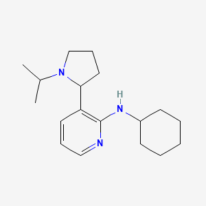 molecular formula C18H29N3 B11814667 N-Cyclohexyl-3-(1-isopropylpyrrolidin-2-yl)pyridin-2-amine 