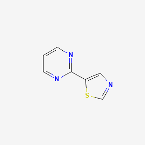molecular formula C7H5N3S B11814691 5-(Pyrimidin-2-yl)thiazole 
