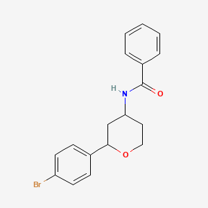 molecular formula C18H18BrNO2 B11814708 N-(2-(4-Bromophenyl)tetrahydro-2H-pyran-4-yl)benzamide 