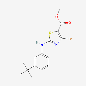 molecular formula C15H17BrN2O2S B11814713 Methyl 4-bromo-2-(3-tert-butylphenylamino)thiazole-5-carboxylate 