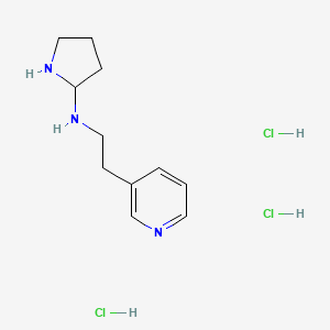 molecular formula C11H20Cl3N3 B11814718 N-(2-(Pyridin-3-yl)ethyl)pyrrolidin-2-amine trihydrochloride 