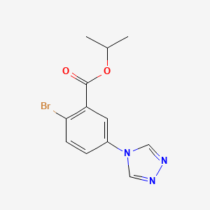 molecular formula C12H12BrN3O2 B11814731 Isopropyl 2-bromo-5-(4H-1,2,4-triazol-4-yl)benzoate 