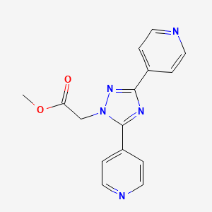 molecular formula C15H13N5O2 B11814798 Methyl 2-(3,5-di(pyridin-4-yl)-1H-1,2,4-triazol-1-yl)acetate 