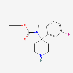molecular formula C17H25FN2O2 B11814909 tert-Butyl (4-(3-fluorophenyl)piperidin-4-yl)(methyl)carbamate 