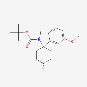 molecular formula C18H28N2O3 B11814926 tert-Butyl (4-(3-methoxyphenyl)piperidin-4-yl)(methyl)carbamate 