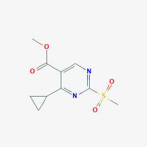 molecular formula C10H12N2O4S B11814960 Methyl 4-cyclopropyl-2-(methylsulfonyl)pyrimidine-5-carboxylate 