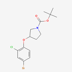 molecular formula C15H19BrClNO3 B11814993 Tert-butyl 3-(4-bromo-2-chlorophenoxy)pyrrolidine-1-carboxylate 