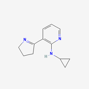 molecular formula C12H15N3 B11815031 N-Cyclopropyl-3-(3,4-dihydro-2H-pyrrol-5-yl)pyridin-2-amine 