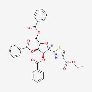 molecular formula C32H27NO9S B11815041 A-D-ribofuranosyl)-4-thiazolecarboxylic Acid Ethyl Ester 