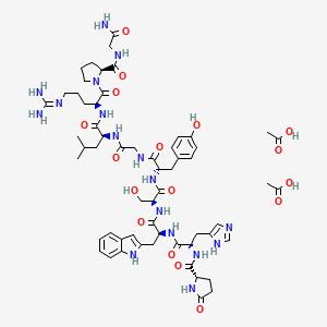 molecular formula C59H83N17O17 B11815054 H-Pyr-His-Ala(indol-2-yl)-Ser-Tyr-Gly-Leu-Arg-Pro-Gly-NH2.2CH3CO2H 