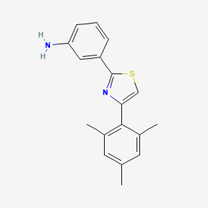 molecular formula C18H18N2S B11815131 3-(4-Mesitylthiazol-2-yl)aniline 