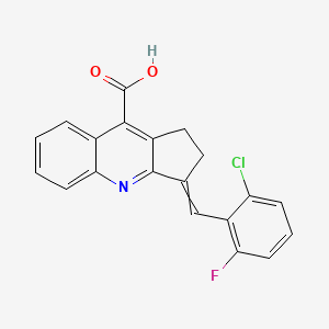 molecular formula C20H13ClFNO2 B11815158 3-[(2-Chloro-6-fluorophenyl)methylidene]-1,2-dihydrocyclopenta[b]quinoline-9-carboxylic acid 