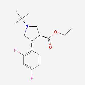 molecular formula C17H23F2NO2 B11815249 ethyl (3R,4R)-1-tert-butyl-4-(2,4-difluorophenyl)pyrrolidine-3-carboxylate 