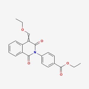 molecular formula C21H19NO5 B11815263 Ethyl 4-[4-(ethoxymethylidene)-1,3-dioxoisoquinolin-2-yl]benzoate 