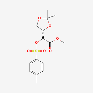 molecular formula C15H20O7S B11815290 methyl 2-[(4S)-2,2-dimethyl-1,3-dioxolan-4-yl]-2-(4-methylphenyl)sulfonyloxyacetate 