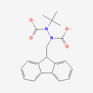 molecular formula C20H20N2O4-2 B11815318 N-tert-butyl-N-[carboxylato(9H-fluoren-9-ylmethyl)amino]carbamate 