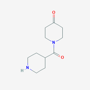 molecular formula C11H18N2O2 B11815330 1-(Piperidine-4-carbonyl)piperidin-4-one 