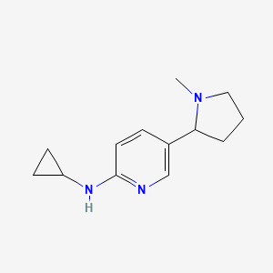 molecular formula C13H19N3 B11815335 N-Cyclopropyl-5-(1-methylpyrrolidin-2-yl)pyridin-2-amine 