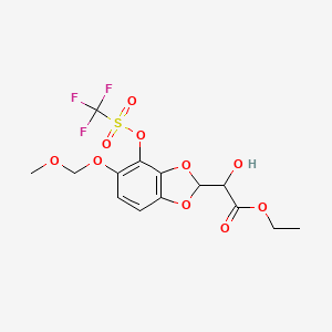 molecular formula C14H15F3O10S B11815359 A-hydroxy-6-(methoxymethoxy)-7-[[(trifluoromethyl)sulfonyl]oxy]-, ethyl ester 
