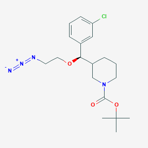molecular formula C19H27ClN4O3 B11815362 tert-butyl 3-[(R)-2-azidoethoxy-(3-chlorophenyl)methyl]piperidine-1-carboxylate 