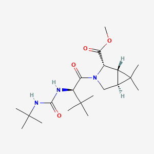 molecular formula C20H35N3O4 B11815480 methyl (1S,2S,5S)-3-[(2R)-2-(tert-butylcarbamoylamino)-3,3-dimethylbutanoyl]-6,6-dimethyl-3-azabicyclo[3.1.0]hexane-2-carboxylate 