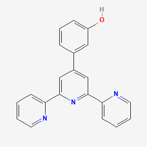 molecular formula C21H15N3O B11815526 3-(2,6-dipyridin-2-ylpyridin-4-yl)phenol CAS No. 101003-66-1
