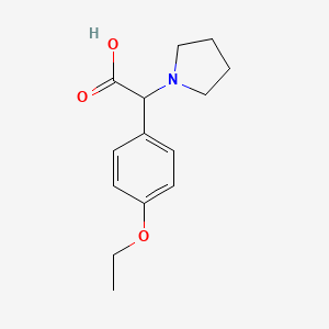 molecular formula C14H19NO3 B11815527 2-(4-Ethoxyphenyl)-2-(pyrrolidin-1-yl)acetic acid 