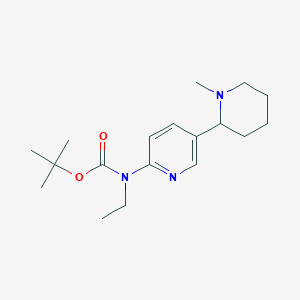 molecular formula C18H29N3O2 B11815529 tert-Butyl ethyl(5-(1-methylpiperidin-2-yl)pyridin-2-yl)carbamate 