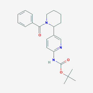 molecular formula C22H27N3O3 B11815565 tert-Butyl (5-(1-benzoylpiperidin-2-yl)pyridin-2-yl)carbamate 