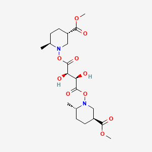 molecular formula C20H32N2O10 B11815600 bis[(2S,5S)-5-methoxycarbonyl-2-methylpiperidin-1-yl] (2R,3R)-2,3-dihydroxybutanedioate 